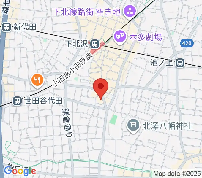 アンディーズスタジオの地図