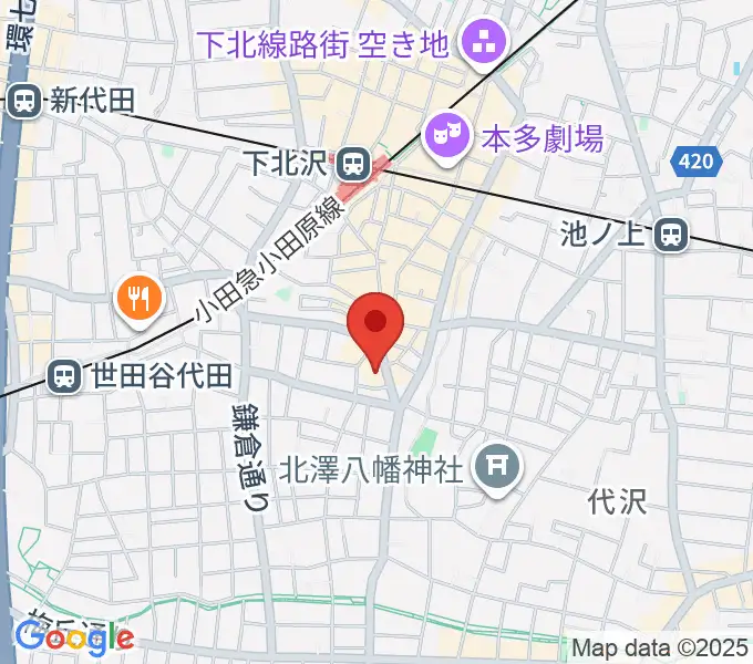 アンディーズスタジオの地図