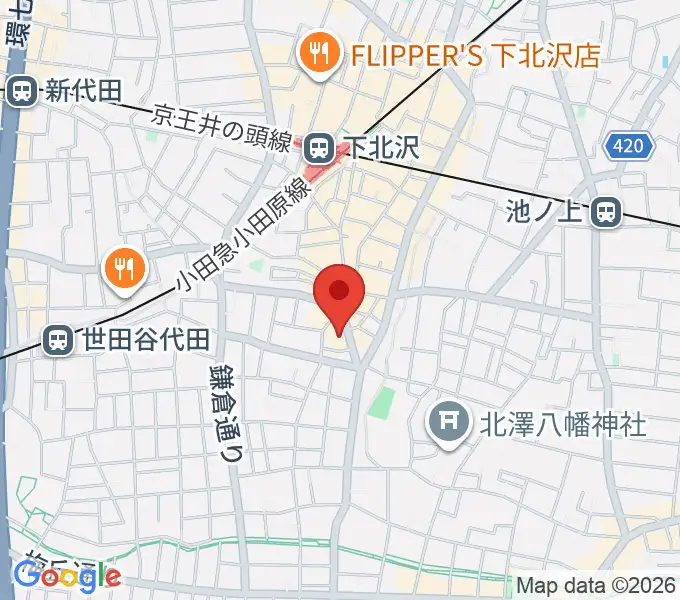 アンディーズスタジオの地図