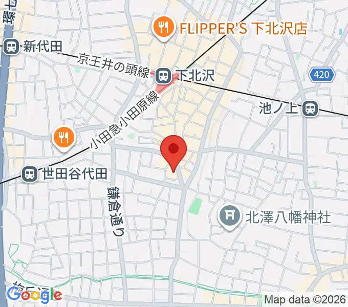 アンディーズスタジオの地図