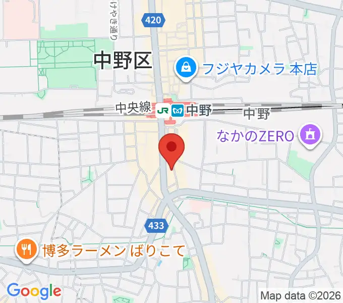 はせべ楽器の地図