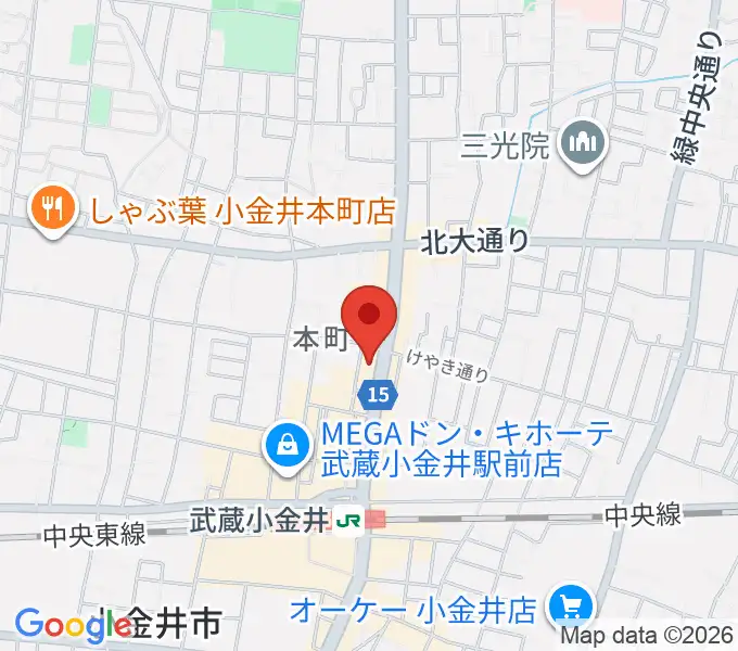 宮地楽器 小金井ANNEXの地図