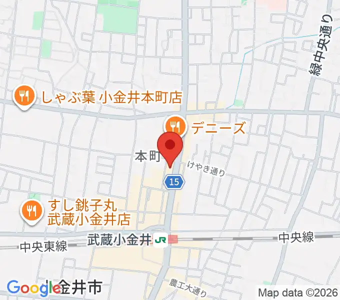 宮地楽器 小金井ANNEXの地図