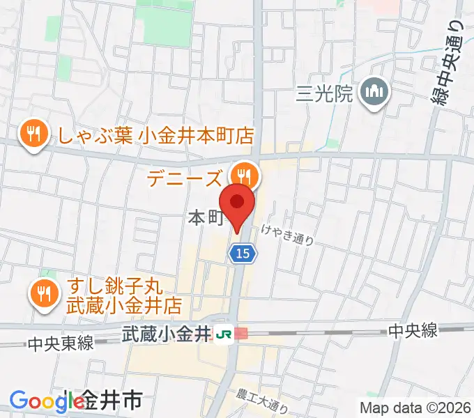 宮地楽器 小金井ANNEXの地図