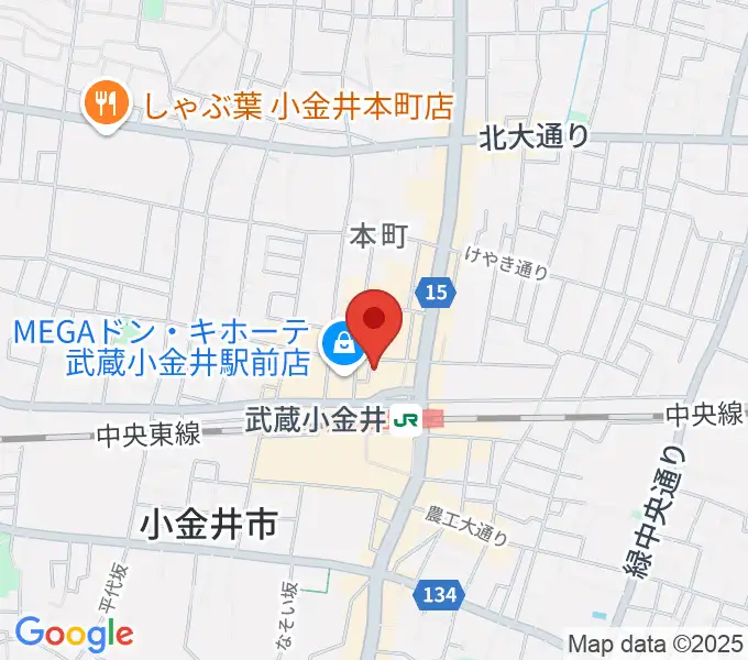 宮地楽器 ミュージックスクエア小金井の地図