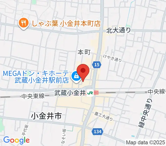 宮地楽器 ミュージックスクエア小金井の地図