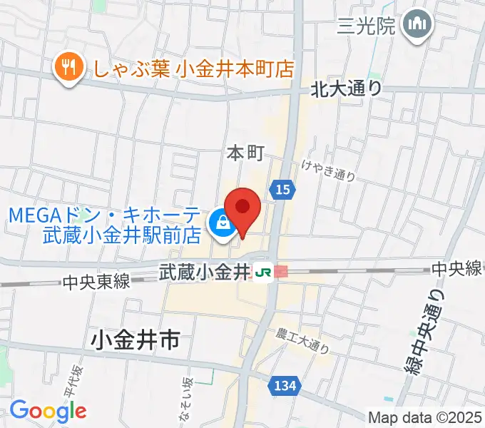 宮地楽器 ミュージックスクエア小金井の地図