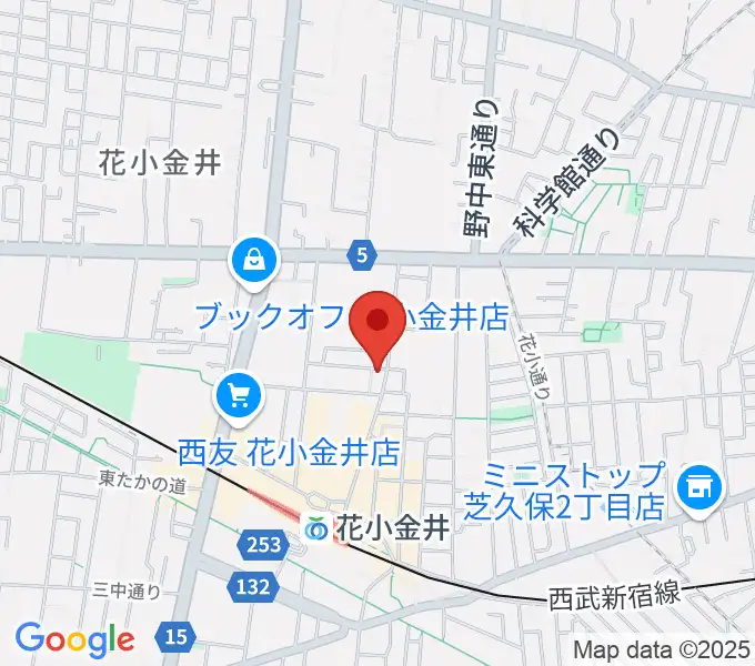 宮地楽器 花小金井センターの地図