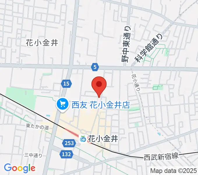宮地楽器 花小金井センターの地図