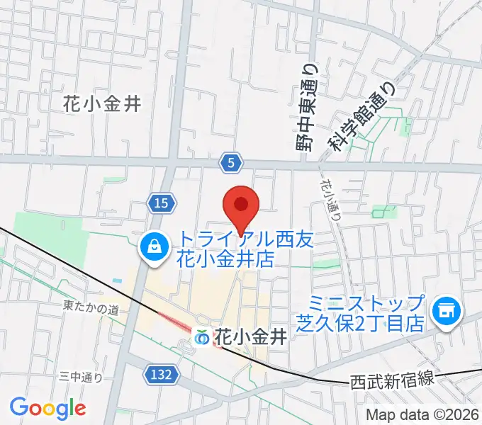 宮地楽器 花小金井センターの地図