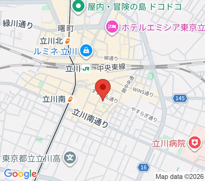 サウンドスタジオブルームーン立川店の地図