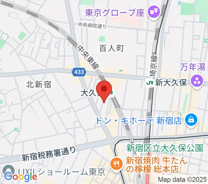 [旧] ON AIR 大久保スタジオの地図
