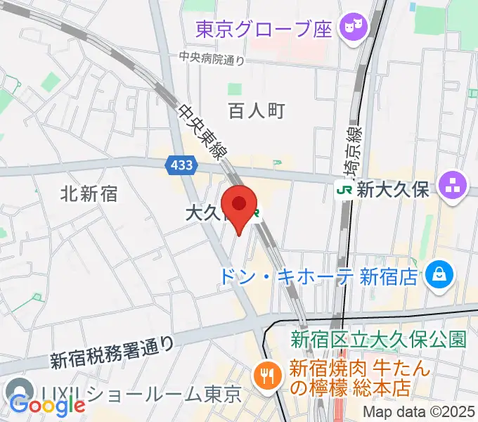 [旧] ON AIR 大久保スタジオの地図