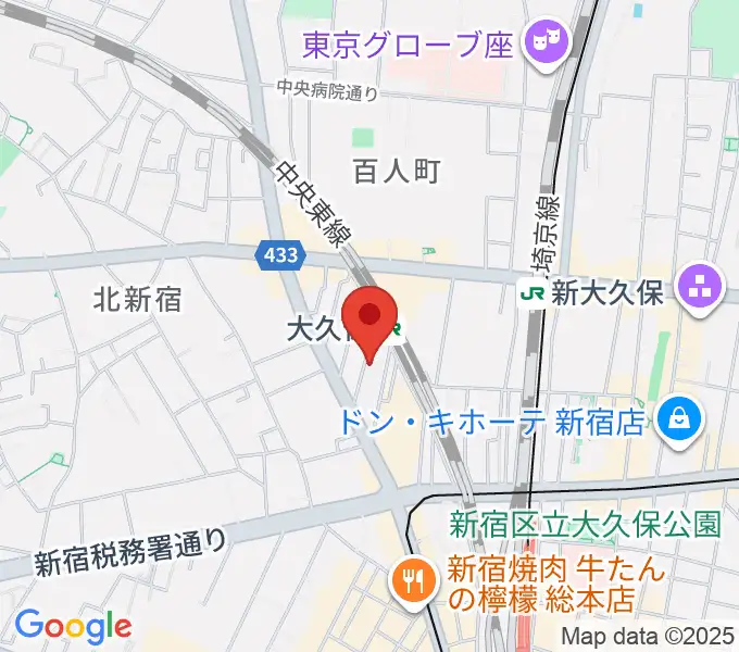 [旧] ON AIR 大久保スタジオの地図