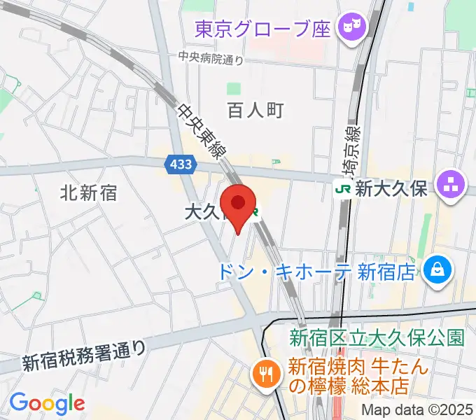 [旧] ON AIR 大久保スタジオの地図