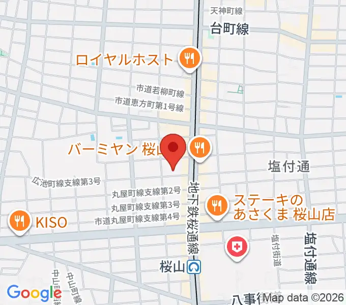 愛曲楽器 桜山本店の地図