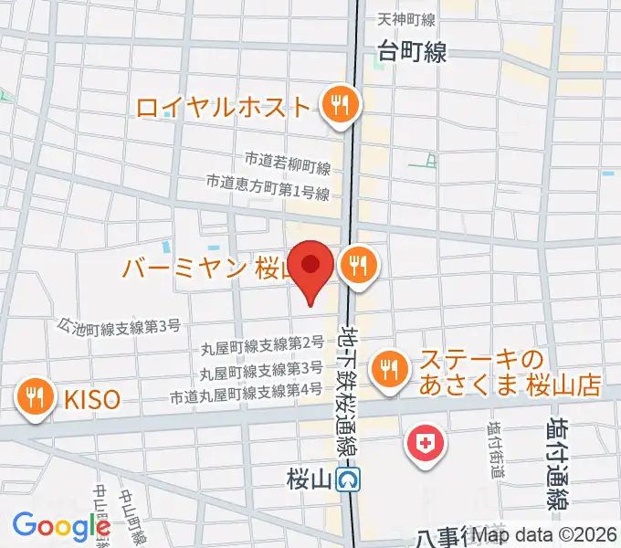 愛曲楽器 桜山本店の地図
