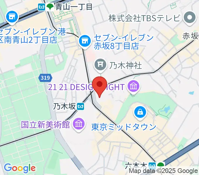 ソニー・ミュージックスタジオの地図