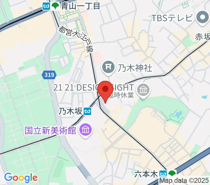 ソニー・ミュージックスタジオの地図