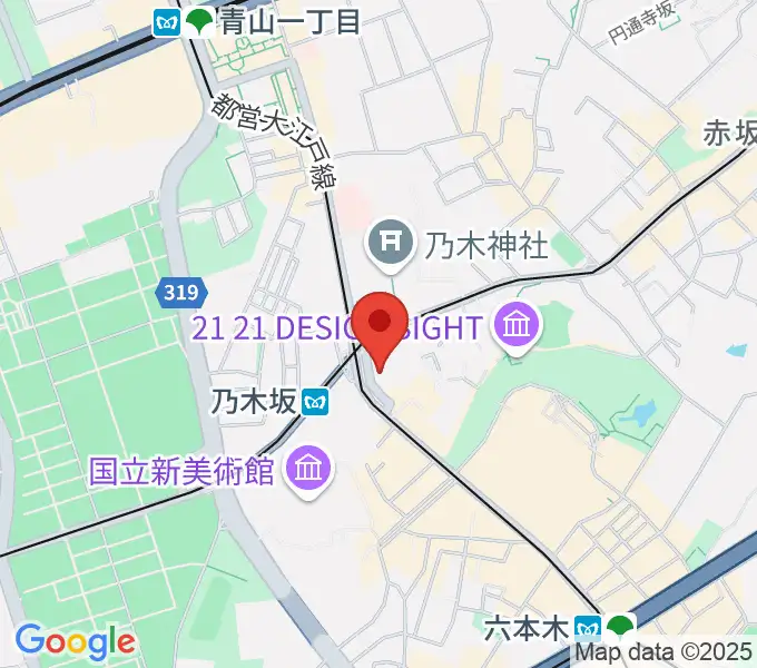 ソニー・ミュージックスタジオの地図