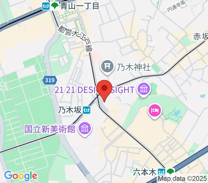 ソニー・ミュージックスタジオの地図