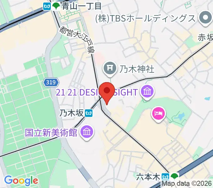 ソニー・ミュージックスタジオの地図