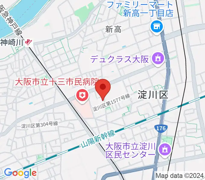 玉田ピアノ本店ショールームの地図