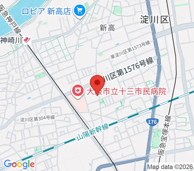 玉田ピアノ本店ショールームの地図