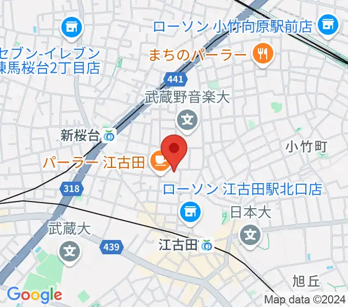 北里楽器フェルマータの地図