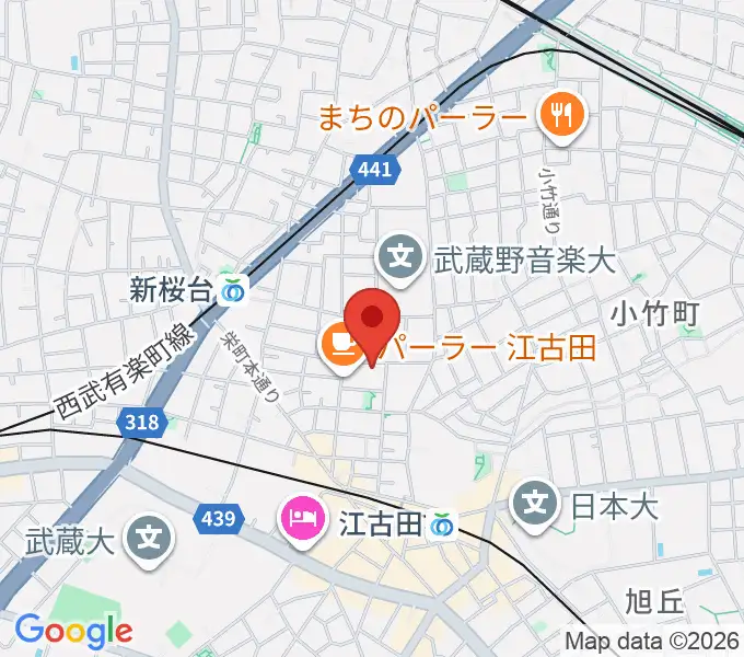 北里楽器フェルマータの地図