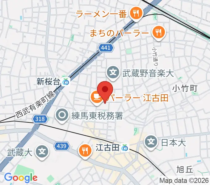 北里楽器フェルマータの地図