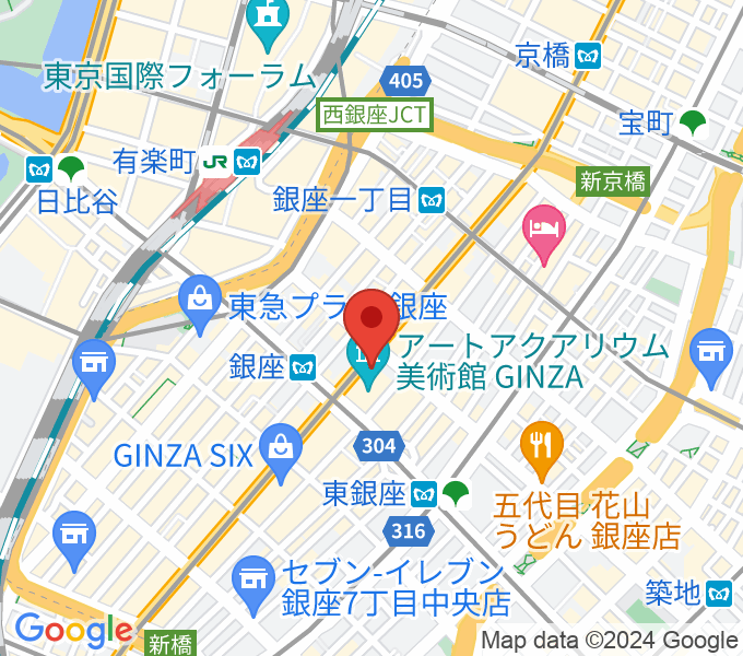 日本弦楽器 銀座店の場所