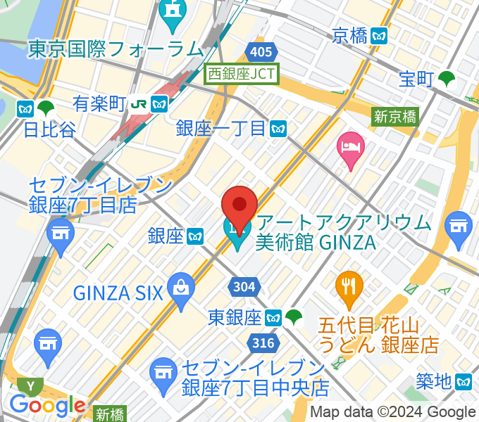 日本弦楽器 銀座店の場所
