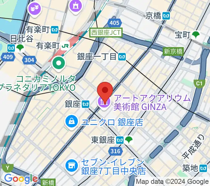 日本弦楽器 銀座店の地図