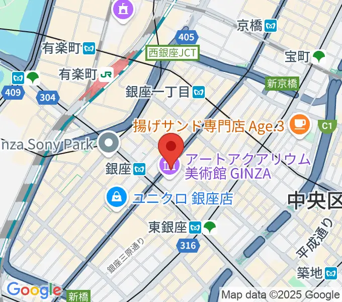 日本弦楽器 銀座店の地図