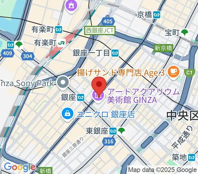 日本弦楽器 銀座店の地図