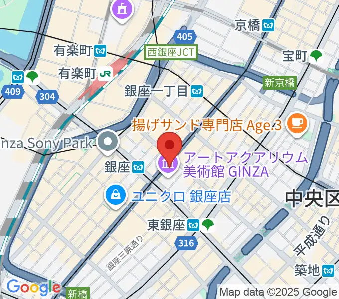 日本弦楽器 銀座店の地図