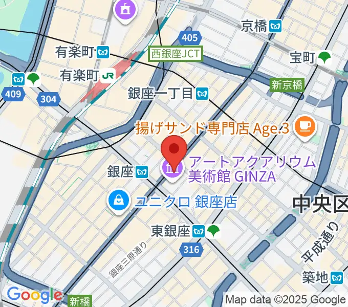 日本弦楽器 銀座店の地図