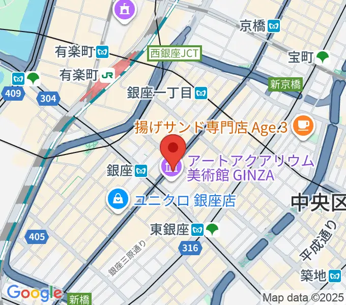 日本弦楽器 銀座店の地図