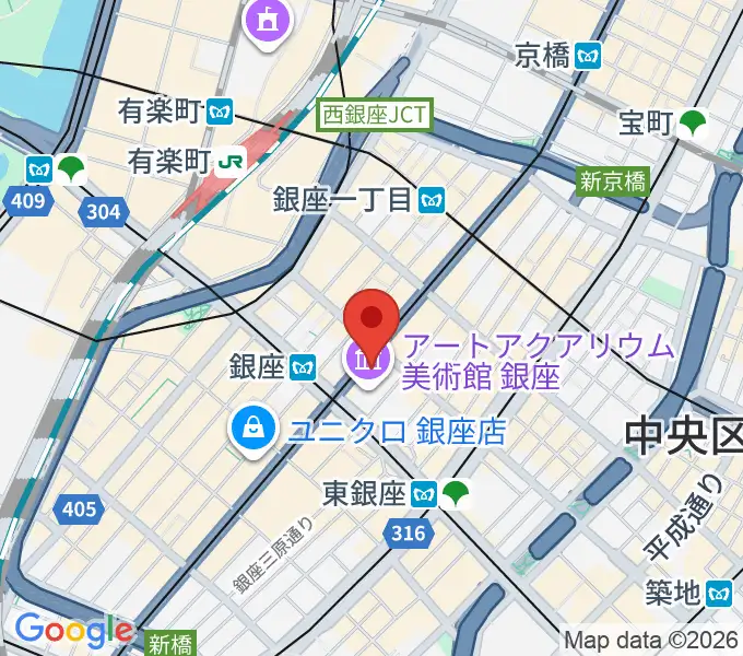 日本弦楽器 銀座店の地図