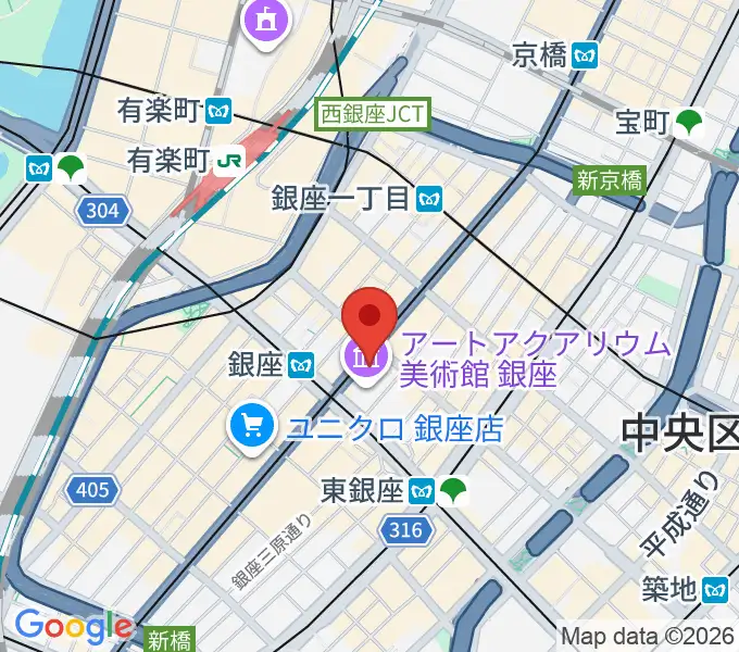 日本弦楽器 銀座店の地図