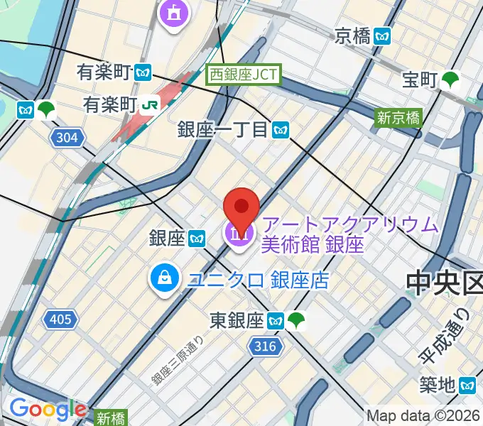 日本弦楽器 銀座店の地図