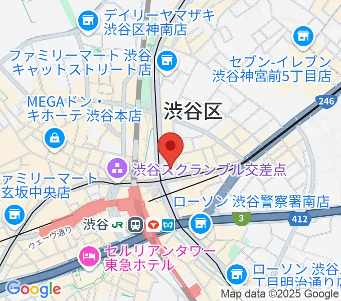 三浦ピアノ渋谷店の地図