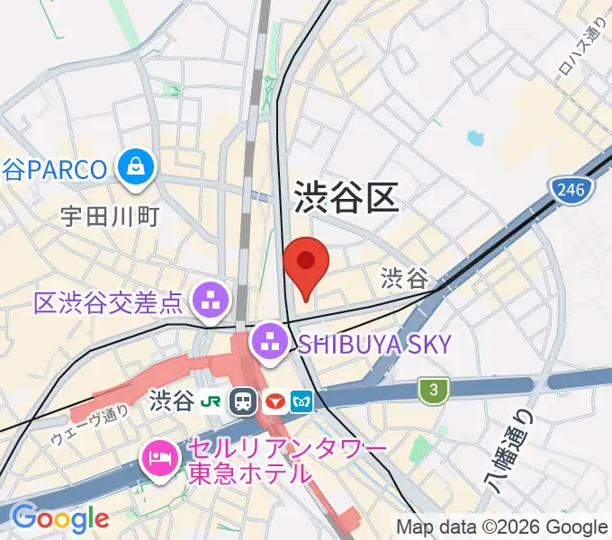 三浦ピアノ渋谷店の地図