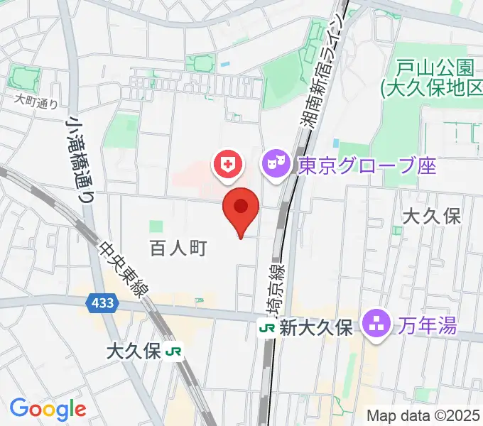 管楽器専門店ダクの地図