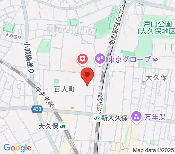 管楽器専門店ダクの地図