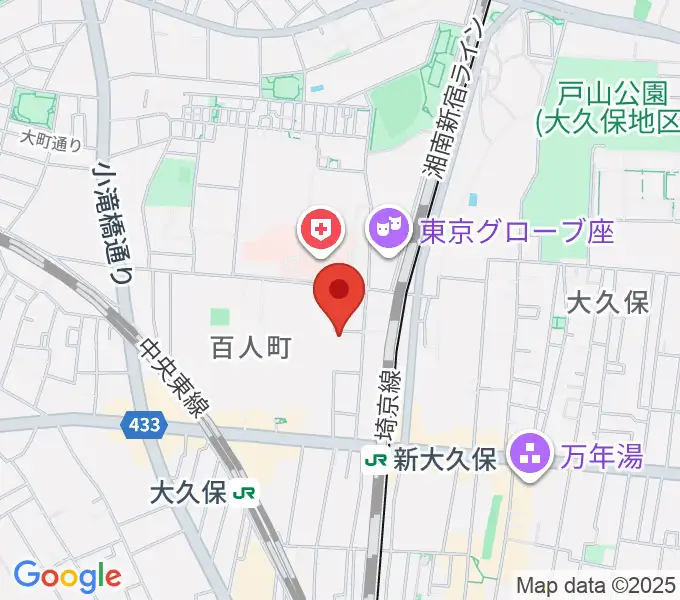管楽器専門店ダクの地図
