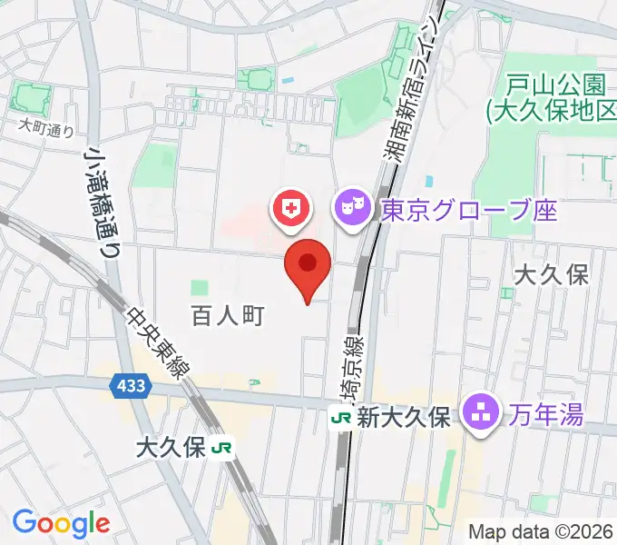 管楽器専門店ダクの地図