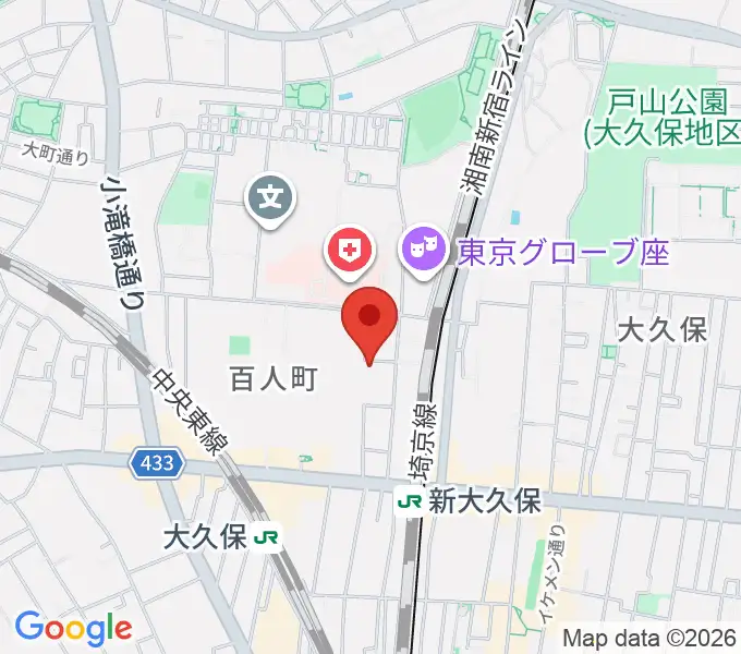 管楽器専門店ダクの地図