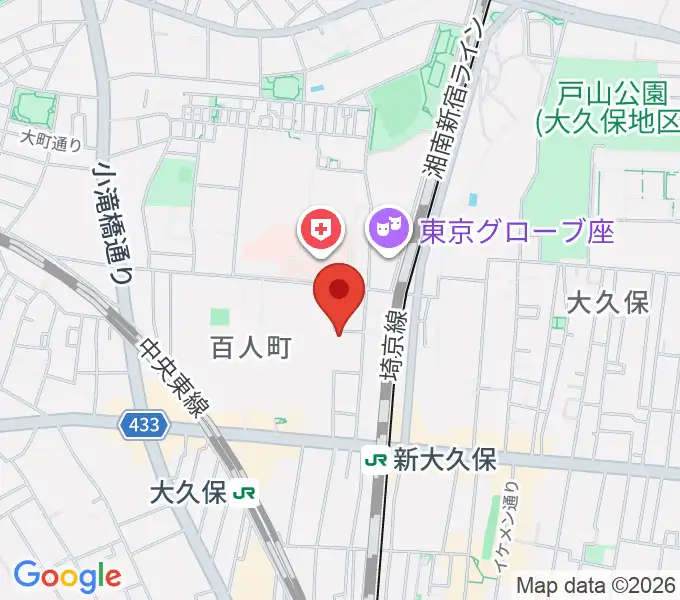 管楽器専門店ダクの地図